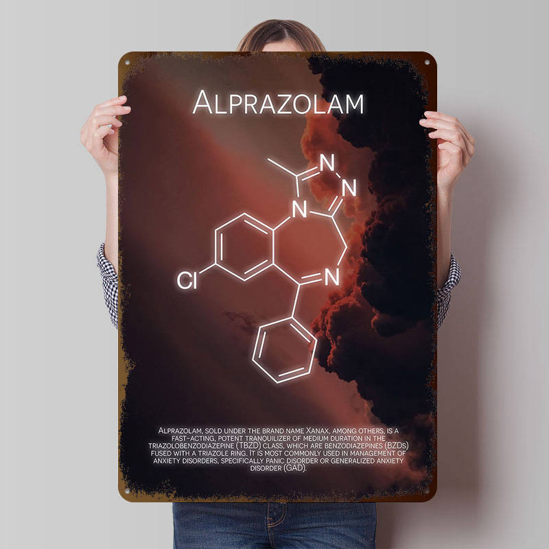 Desk Setup Poster - Alprazolam Molecule жесть постеры настраиваемые настенные