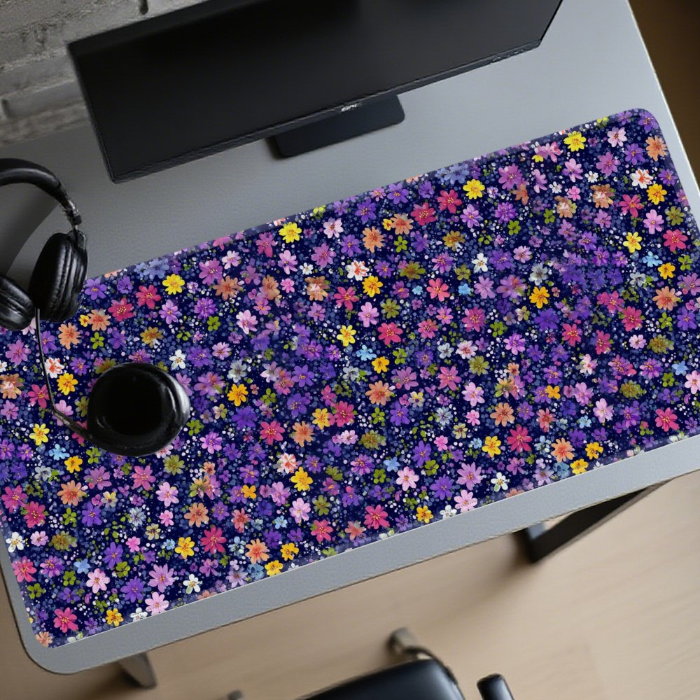 Desk Setup For Gaming - Большой коврик для стола с цветочным