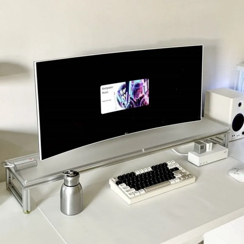 Desk Setup Laptop And Monitor - Алюминиевая подставка для монитора, акриловая настольная