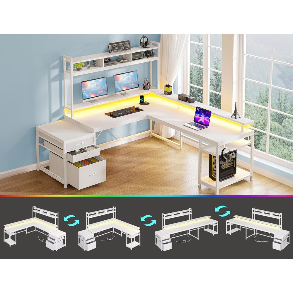 104-дюймовый L-образный стол д – обзор и цена Desk Setup L Shaped