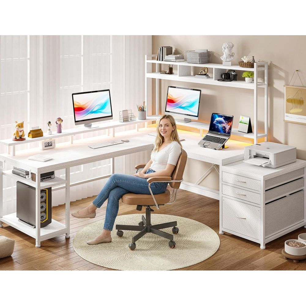 104-дюймовый L-образный стол д – обзор и цена Desk Setup L Shaped