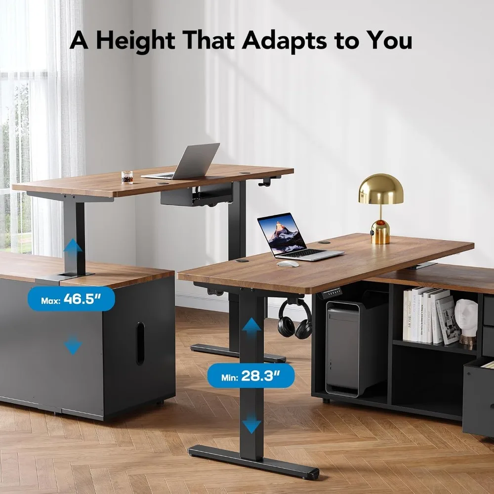 Рабочий стол HUANUO 55 дюймов  – обзор и цена Desk Setup L Shaped