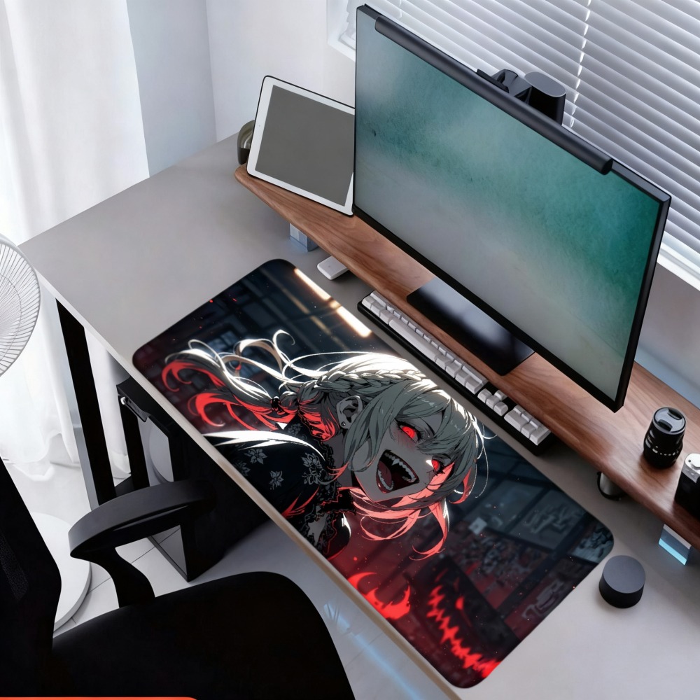 Аниме-девушка с красными пламе – обзор и цена Desk Setup Designer