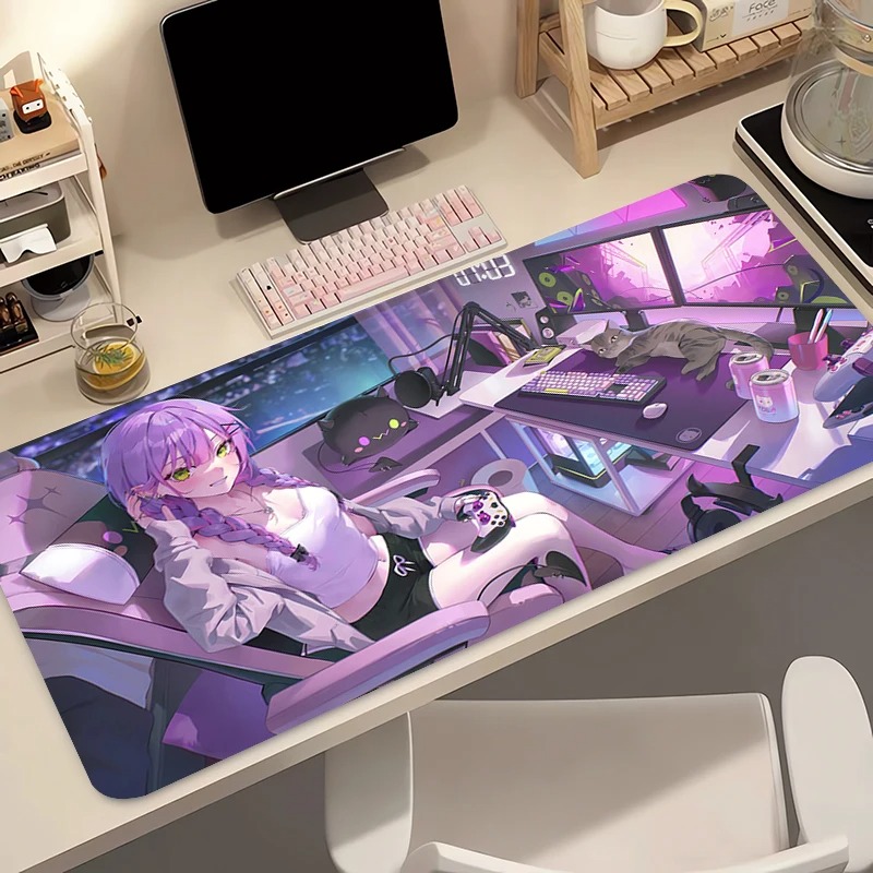 Большой коврик для мыши Waifu  – обзор и цена Desk Setup Dark
