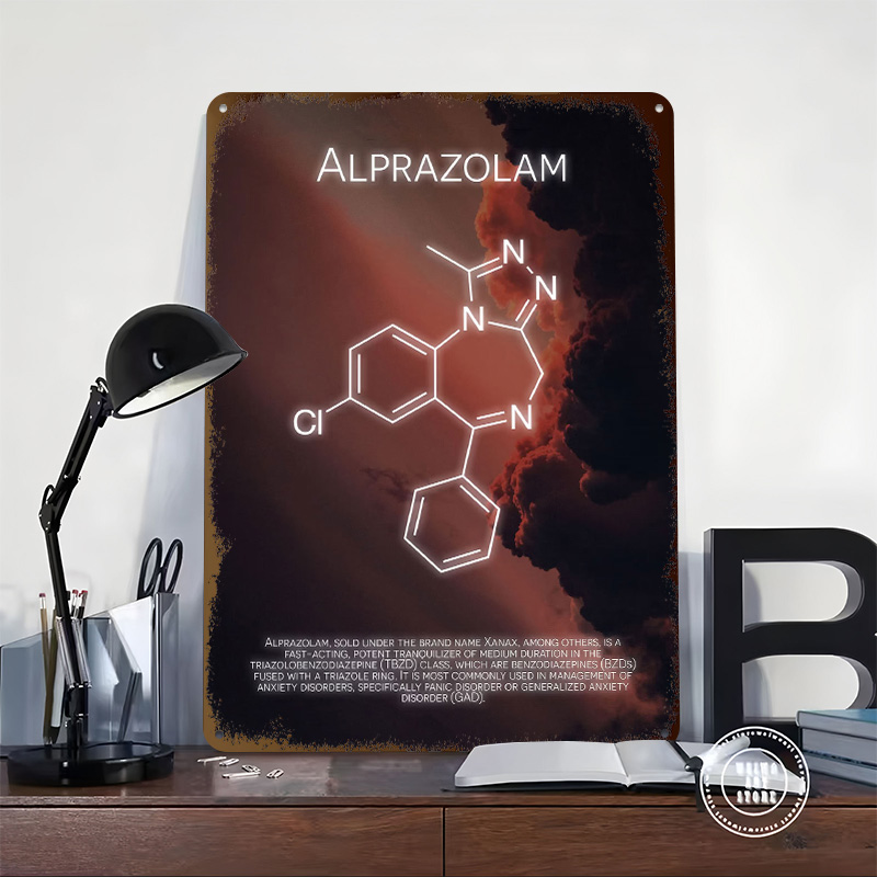 Alprazolam Molecule жесть пост – обзор и цена Desk Setup Poster
