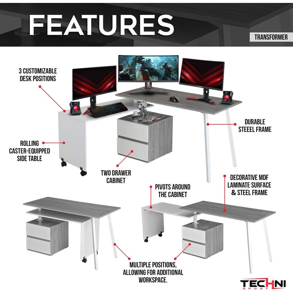 Игровой стол L-образной формы  – обзор и цена Desk Setup L Shaped