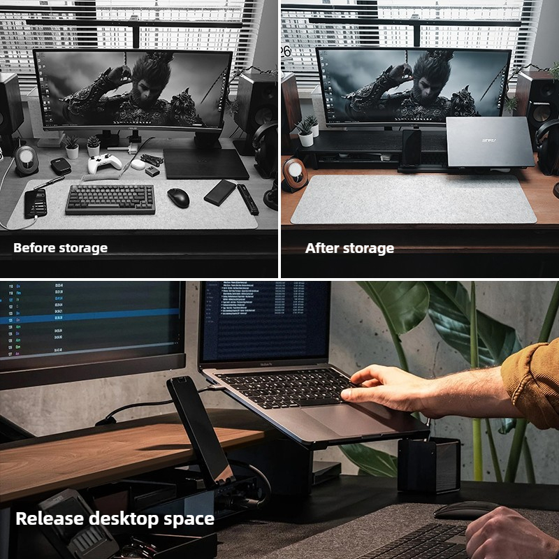 Модульная подставка для монито – обзор и цена Desk Setup Laptop And Monitor
