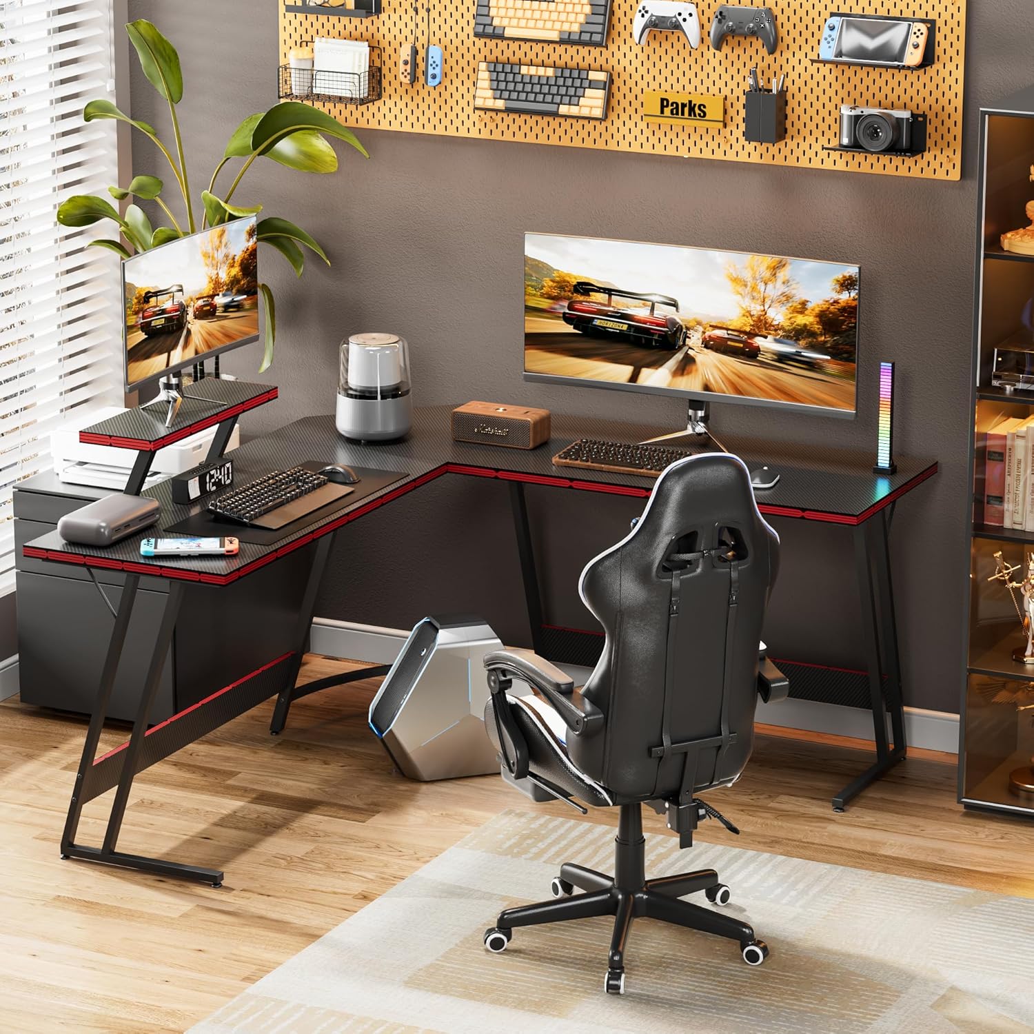 L-образный регулируемый игрово – обзор и цена Desk Setup L Shaped