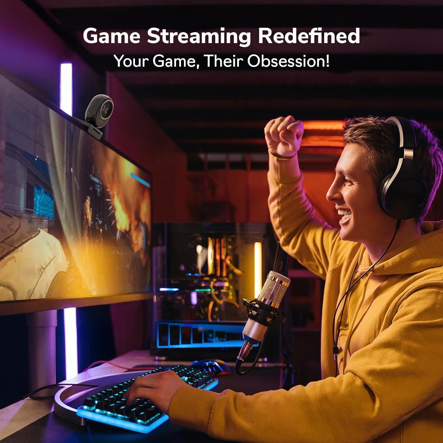 Веб-камера 4K EMEET с двумя ка – обзор и цена Desk Setup Streaming