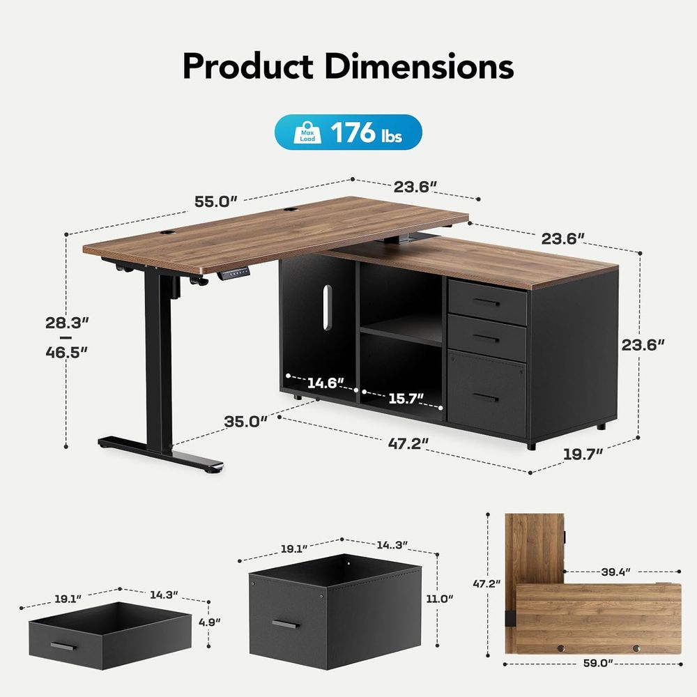 55-дюймовый L-образный стол-тр – обзор и цена Desk Setup L Shaped