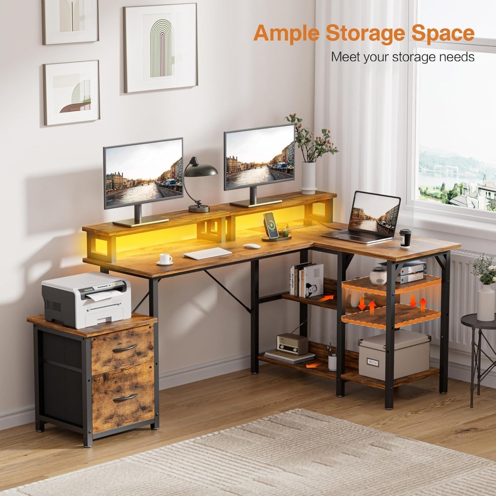 Офисный стол с выдвижными ящик – обзор и цена Desk Setup L Shaped